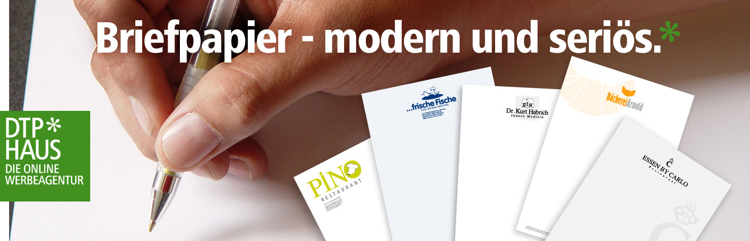 DTP Haus - Die online Werbeagentur - Briefpapier Briefbogen Geschäftspapiere